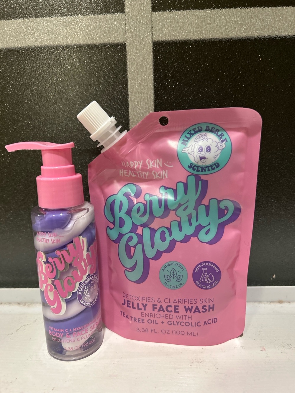 Berry Glowy Jelly Face Wash + Body Serum - Pink & Teal